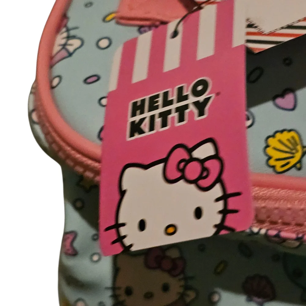 Bioworld Hello Kitty Blue and Pink Cosmetic Makeup Bag with Brush Set